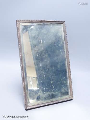 A George V silver mounted rectangular easel mirror, Walker &...