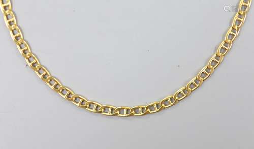 An 18ct gold oval link necklace, 40cm, 9 grams.