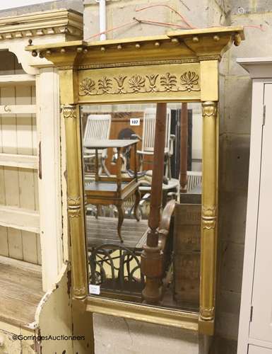 A Regency giltwood and gesso pier glass, width 67cm height 9...