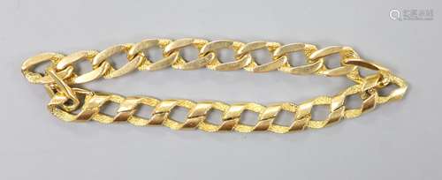 An 18ct yellow gold fancy curb-link bracelet, 34.6g