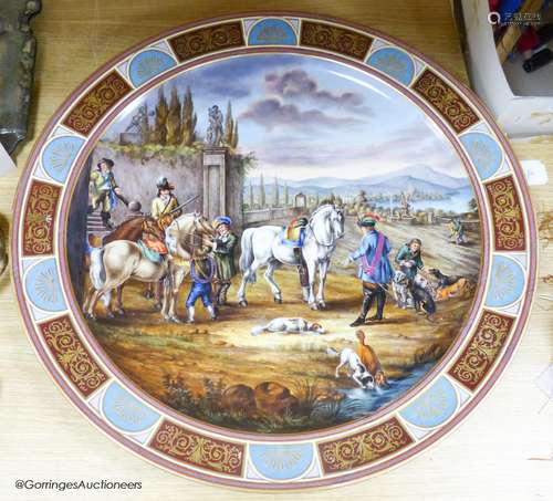 A very large Vienna style charger, diameter 62cm