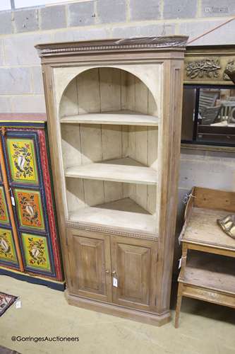 A George III style pine standing corner cabinet, width 86cm ...