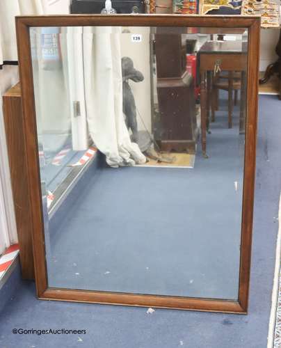 A late Victorian rectangular mahogany framed mirror, width 7...