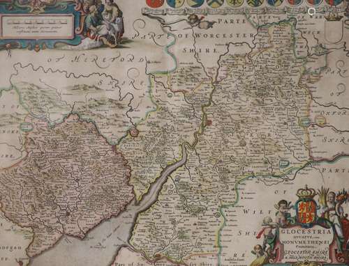 Valk and Shenk, coloured engraving, Map of Glocestria, 42 x ...