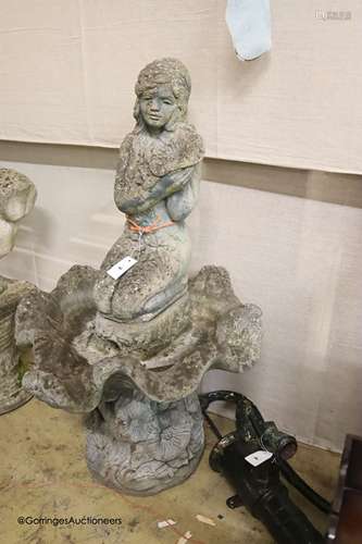 A reconstituted stone figural garden fountain, height 116cm