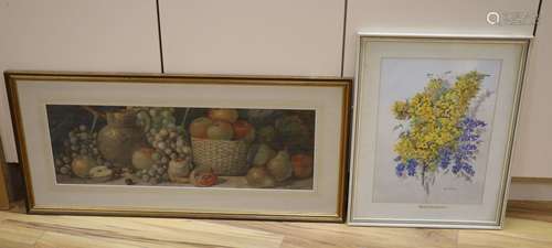 Arthur Dudley, watercolour, Still life of fruit, signed, 26 ...