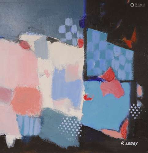 R.Leroy, abstract composition, oil on canvas, 20th century, ...