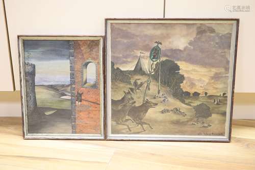 Anthony Earnshaw (1924-2001), two watercolours, Wolves near ...