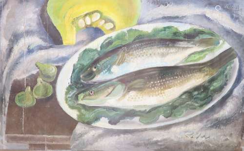 Early 20th century Continental School, still life with fish,...