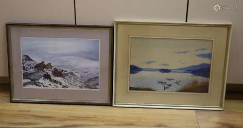 Philip Rickman, watercolour, Lake of Menteith, signed, 25 x ...