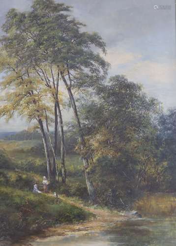 T. Kendrick (19th C.), oil on canvas, A moorland stream, sig...