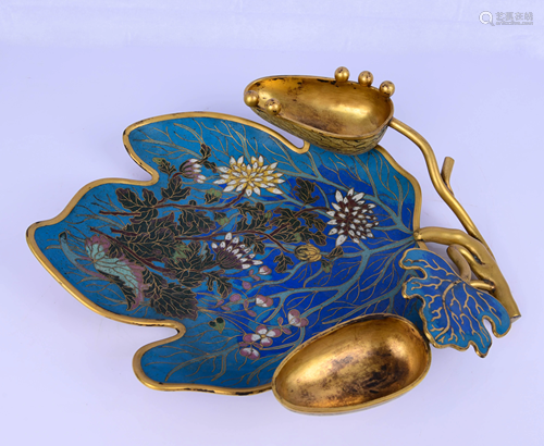 CLOISONNE ENAMEL LOTUS FLOWER WASHER