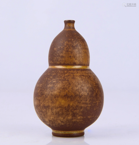 CHINESE BRONZE-GLAZED GOURD WATER DROPER