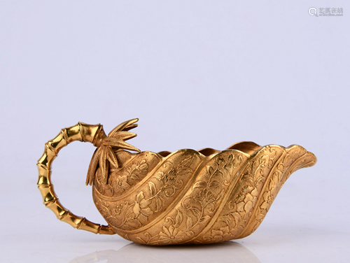 GILT BRONZE BAMBOO CUP