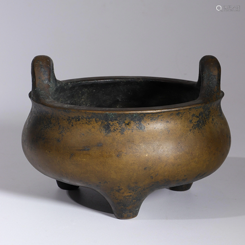 CUPOLA THREE-LEGGED COPPER INCENSE BURNER