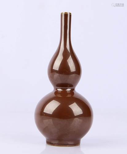 CHINESE BRONZE GLAZED GOURD VASE