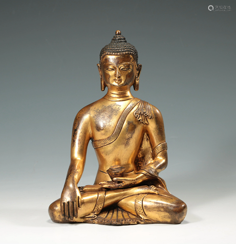 GILT BRONZE PHARMACIST BUDDHA STATUE