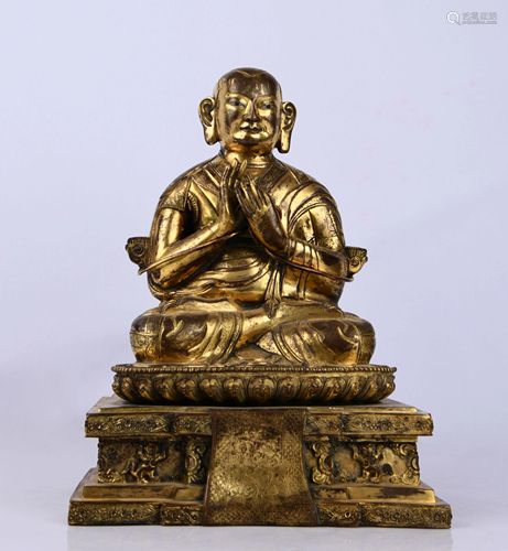 GILT BRONZE STATUE OF THE MASTER