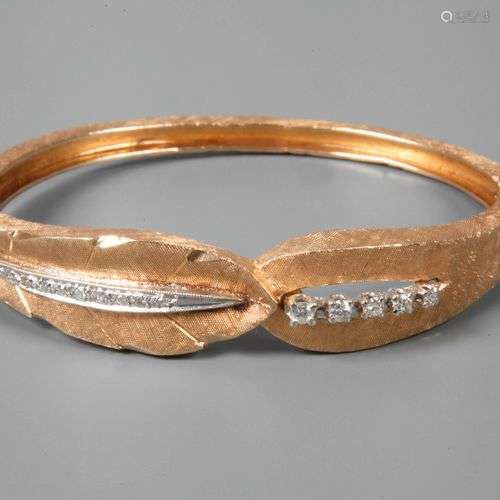 Bracelet avec diamantsvers 1960-70, or blanc et jaune testé ...