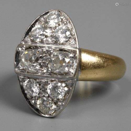 Bague de dame avec diamants2e moitié du XXe siècle, or blanc...