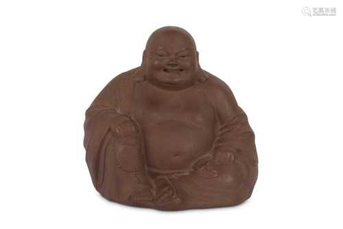 A CHINESE YIXING ZISHA MODEL OF BUDAI HESHANG.