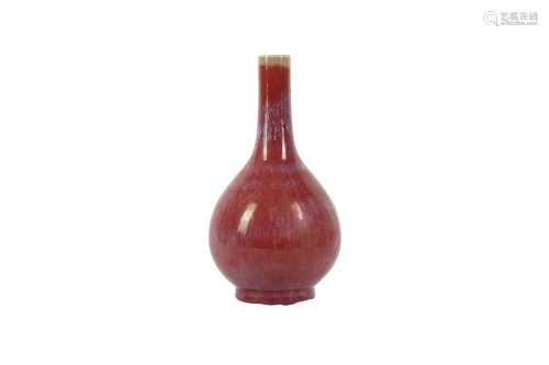 A CHINESE FLAMBÉ-GLAZED BOTTLE VASE.