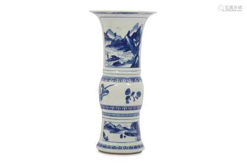 A CHINESE BLUE AND WHITE GU.