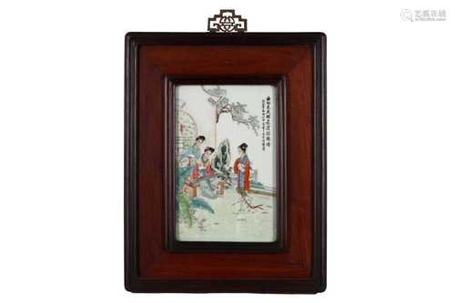 A CHINESE FAMILLE ROSE 'LADIES' PANEL.