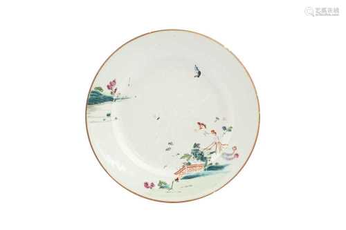 A CHINESE FAMILLE ROSE 'PHOENIX' DISH.