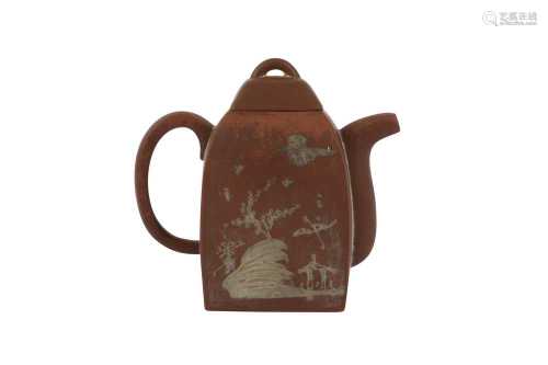 A CHINESE YIXING ZISHA TEAPOT AND COVER.