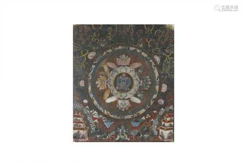 A TIBETAN MANDALA THANGKA.