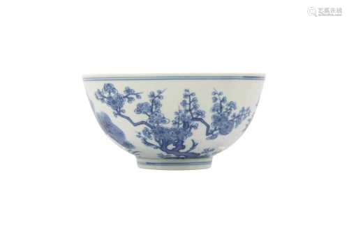 A CHINESE BLUE AND WHITE 'THREE FRIENDS OF WINTER' BOWL.