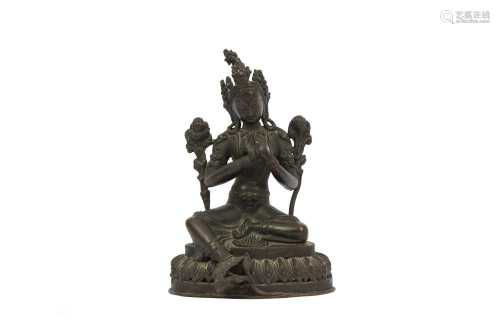 A NEPALESE BRONZE FIGURE OF TARA.