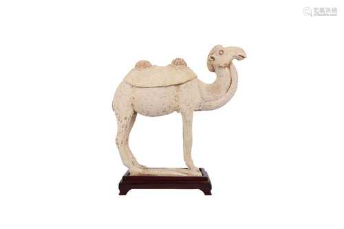 A CHINESE POTTERY MODEL OF A BACTRIAN CAMEL.