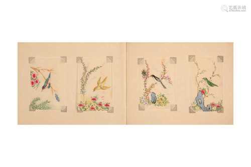 A CHINESE ALBUM OF PITH PAPER PAINTINGS.