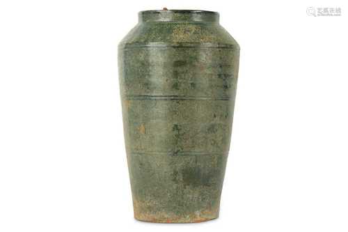 A CHINESE GREEN-GLAZED JAR.