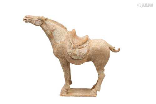 A CHINESE POTTERY MODEL OF A HORSE.