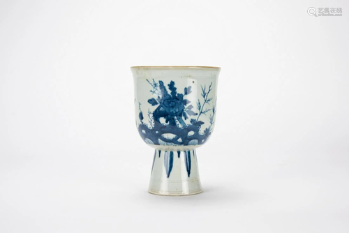 Qing - A Blue And White Large Cup