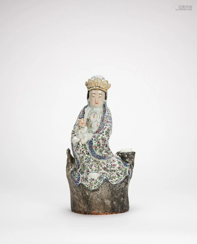 Republic - A Famille-Glaze â€˜Guan Yin and Childâ€™