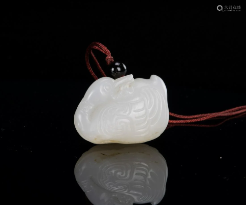 Late Qing/Republic-A White Jade Carved Mandrian Duck