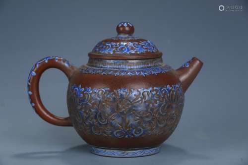 Old Collection.Blueing Zisha Teapot
