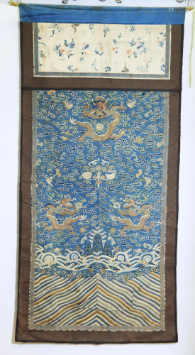 Chinese 18th C Kesi Tapestry Dragon Panel