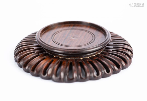 QING DYNASTY ROSEWOOD BASE FROM PALACE