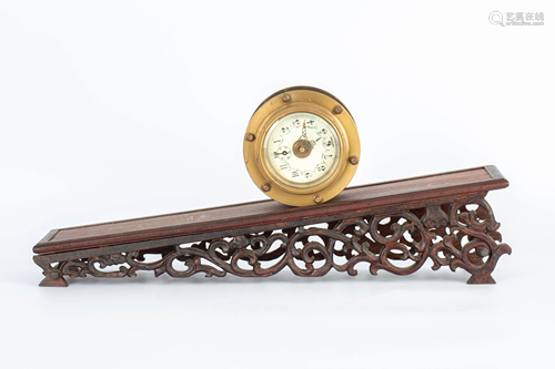 19TH CENTURY FENG SHUI CLOCK WITH BASE