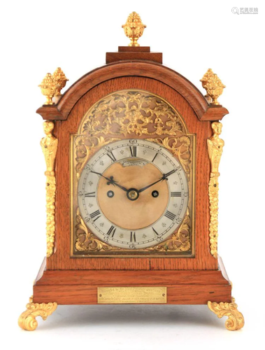 MALL LATE 19TH CENTURY DOUBLE FUSEE BRACKET CLOCK