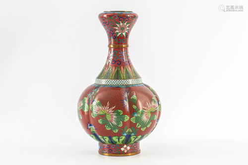 A CLOISONNE GARLIC HEAD VASE Height