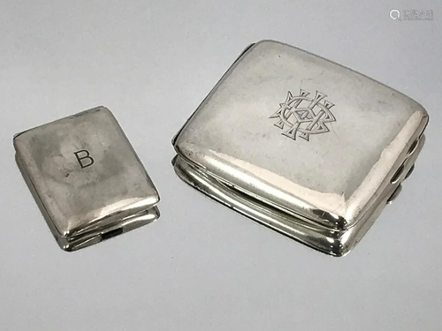 SILVER CIGARETTE CASE AND VESTA CASE