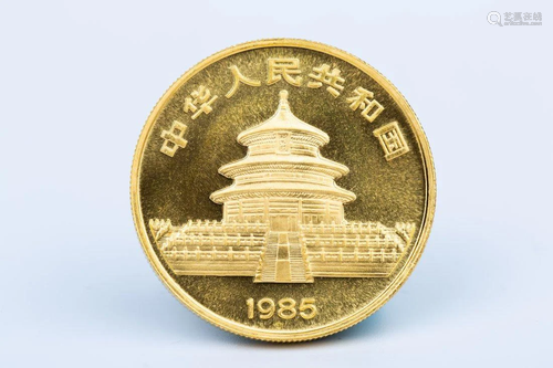 Panda Gold Coin In 1985 (1 ounce, gold999)