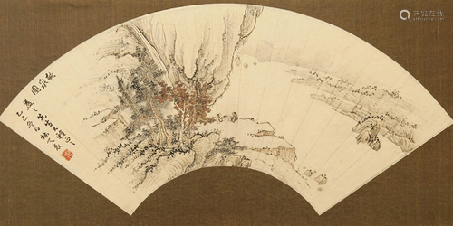 CALLIGRAPHY FAN SURFACE - THE REPUBLIC OF CHINA ERA BY