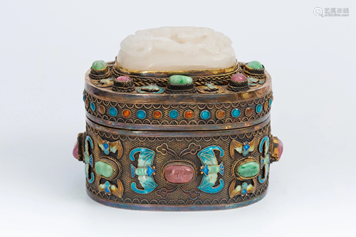 MID-QING COPPER CLOISONNE ENAMEL JEWELRY CON…